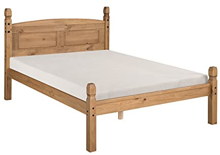 Mercers Furniture Corona King Size Bed Frame Solid Wood Pine Wooden 5ft Bedroom Mexican Style 116cm High 162cm Wide 212cm Deep