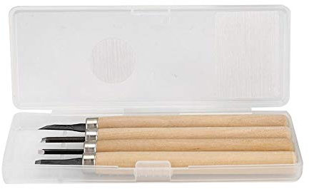 4pcs legno intaglio coltello intaglio scalpelli manuale affilatrice intaglio strumenti set per la lavorazione del legno incisione su legno timbro di gomma modello intaglio progetti artigianali(#2)