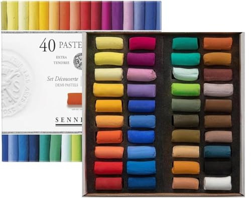 Sennelier ensemble de Pastel secs 40 demi-pastels tendresà l'écu Pastel Extra Fins et 1 cartes