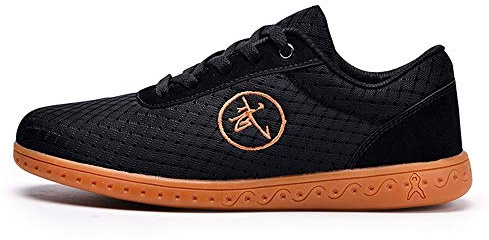 MENG Chaussures de Taekwondo Arts Martiaux Chaussures Sports for Taï Chi Kong Fu Boxe Karaté Entraînement Unisexe for Hommes Femmes (Color : Black, Size : 39)