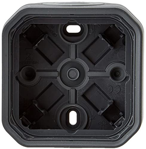 Legrand - Wasserdichtes Gehäuse Plexo 1 Fach für Aufputzmontage, ausgestattet mit 2 Endkappen mit weicher Membran, 1 Eingang in Anthrazit
