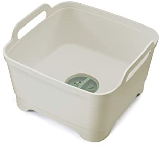 Joseph Joseph Wash & Drain Kitchen Dish Tub Wash Basin with Handles and Draining Plug, 9 liters/2.3 Gallons