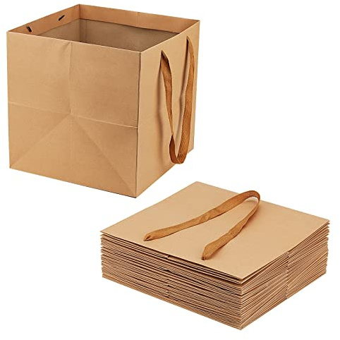 JOIKIT 15 PCS 30 x 30 x 30cm Large Brown Paper Gift Bags with Handles, Kraft Paper Bags, Brown Shopping Paper Bag for Party Favor, Packaging, Retail