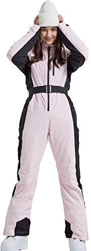 HOTIAN Women One Piece Ski Suits Slim Fit Overalls Jumpsuits Waterproof Winter Outdoor Snowboard Snow Suits