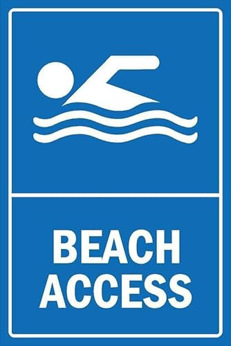 Beach access, informational sign - Self adhesive sticker (300mm x 200mm)