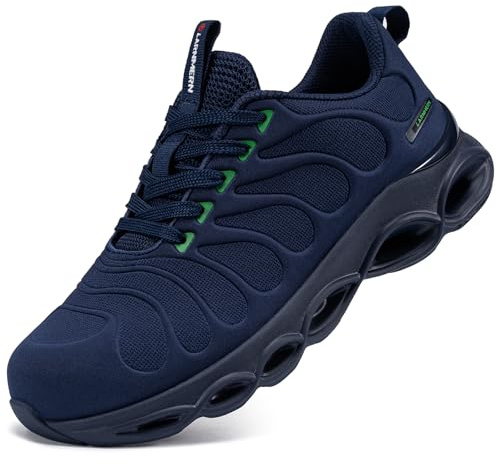 LARNMERN Zapatos de Seguridad para Hombre Mujer Zapatillas de Seguridad | Ligeras,Respirable,Cómodo,Punta de Acero,Amortiguación,Moda