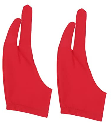 HOOTNEE 2stücke Zwei Finger Malhandschuhe Für Künstler Rote Atmungsaktive Zeichnerhandschuhe Für Grafiktabletts Und Skizzen Schützen Sie Ihre Hände Beim Zeichnen Und Malen
