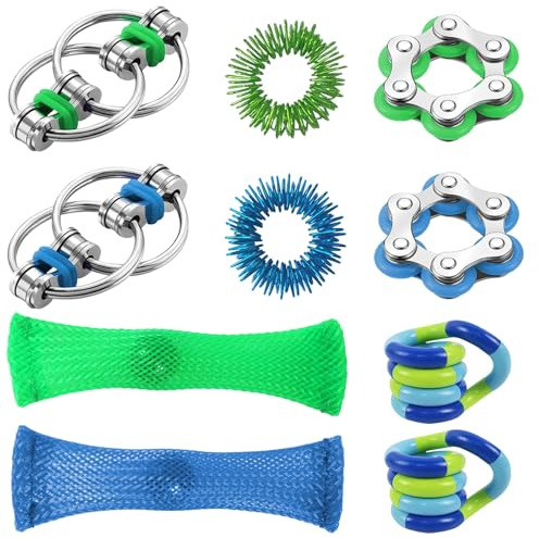 AYNKH 10-Piece Anti-Stress Toy Set: Chain Decompression & Versatile Twisted Rope for Children & Adults