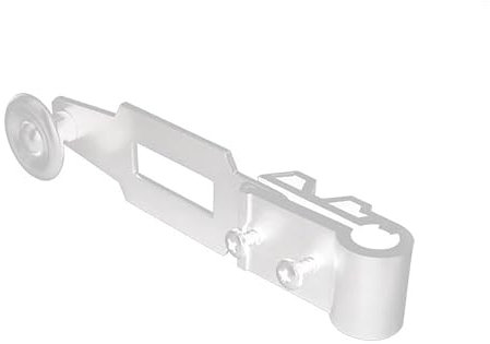 Poignée d'Espagnolette sur Panneton pour Volet Battant - Système de Fermeture pour Volet battant et Persienne - Blanc mat en matière Polyamide Résistante - Longue Durabilité - Fabrication Française