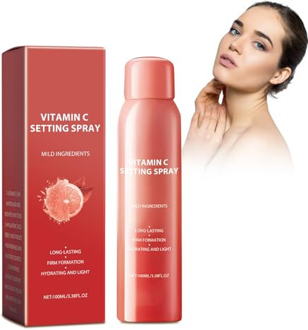 Vitamin C Spray Fixateur de Maquillage, 100 Ml Longue Durée - Hydratant Transparent avec Éclat Naturel, Fini Léger et Éclatant