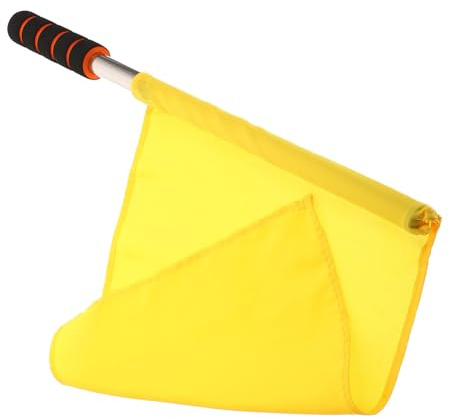 DEARMAMY Bandiera di Segnalazione Gialla per Arbitri Asta in Acciaio Inox e Impugnatura in Spugna, Bandiera Leggera da Sventolare per Partite di Calcio All'aperto e Attività Sportive