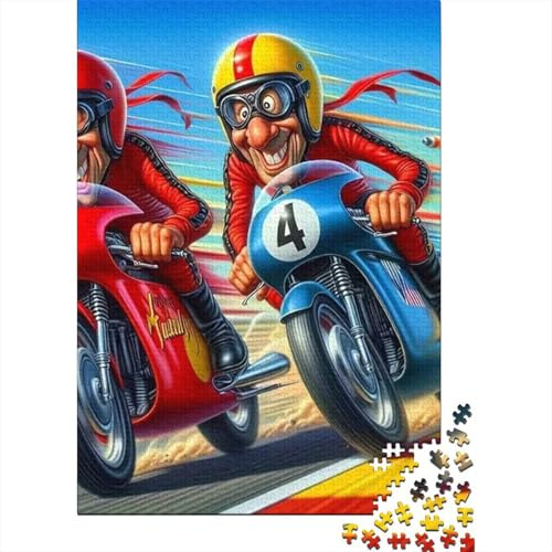 Motocicleta Puzzle De 1000 Trozos Dos Pilotos Retro Papel Grueso Apasionados De Los Noche De Juegos En Familia Ocio En Casa Actividad Vinculación 52x38cm/1000pcs