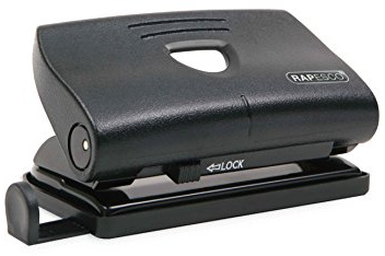 Rapesco PF87S0B1 810-P 2 Hole Punch, 12 Sheet Capacity, Black