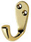 Merriway BH01321 Einzelner Kleiderhaken, Messing massiv / Weiß