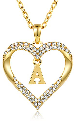 CDE Kette Damen 18K 925 Sterling Silber Halskette Geschenk für Sie Initiale Herz Anhänger Buchstabenkette für Damen A-Z Kette Valentinstag Weihnachten Schmuck Frauen Freundin Teenager
