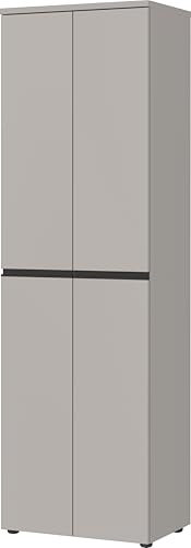 Germania Garderobenschrank 3799-186 GW-Bastia, in Steingrau, mit Türdämpfung, 59 x 194 x 41 cm (BxHxT)