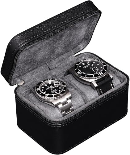 ROTHWELL Custodia da viaggio per due orologi (nero/grigio)