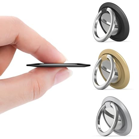 LAOYEFACAI Mobiltelefon-ringhållare 3 stycken transparent ringhållare klart fingerhandtag ringstativ 360 graders rotation ringstativ kompatibel för olika mobiltelefoner surfplattor läsmaskiner (3)