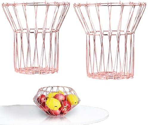 Obstkorb für Küche, Obstbank | Drahtobstkorb 2 Stück Gemüsehalter - Mehrzweck-Organizer für flexible Lebensmittel, Gemüsetablett für Küche