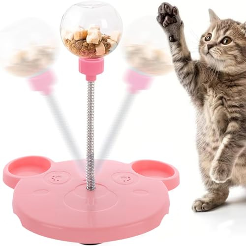 Beojonvy Intelligensleksak för hundar, leksaker för katter, interaktiva hundleksaker, foderboll katt, foderbollar för små, medelstora, stora hundar (rosa)