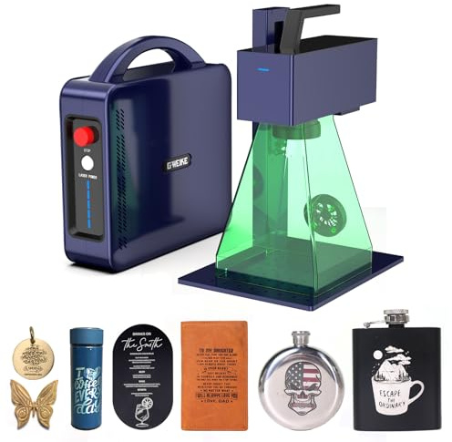 GWEIKE G2 Pro 30W Fiber Laser Engraver, 15000mm/s Fast Laser Engraver Machine with 3D & Deep Engraving, 150x150mm Working Area, Portable Laser Marking Machine for Jewelry, Metal, Leather, Dog Tags