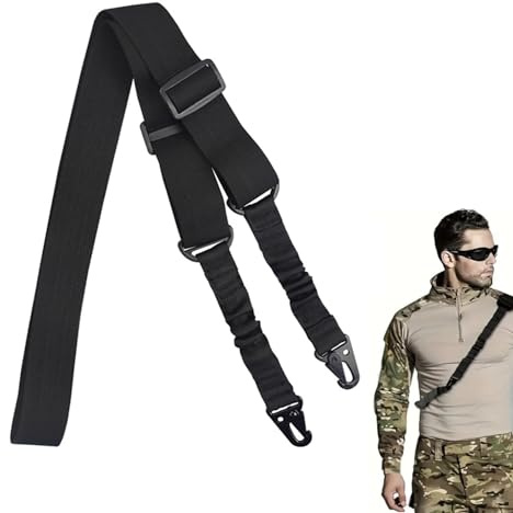 SIXHAOBU Fionda Tattica per Fucile, Cinghie per Fucile 2 Punti, Regolabile Antiscivolo Cinghia Tracolla, Cinghia per Fucile da Caccia per Airsoft Adatta per Sport all'Aperto e Caccia