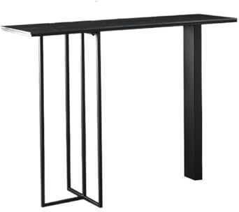 Bartabeller Home Rock Slab Barbord med metallram Svart skiljeväggsbord for trånga utrymmen Bar Bordets Högbord(100 * 40 * 105cm)