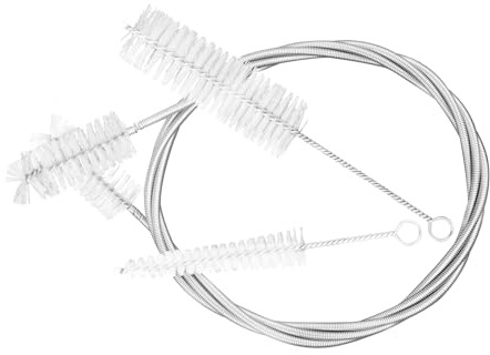 Aumotop Rostfritt Stål Mässingsinstrument Rengöringsborstesats Flexibel Borrning för Trumpet Trombon Fransk Horn Rengöringssats för Musiker Silver