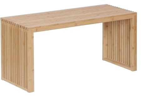 Relaxdays Banco de bambú Moderno para Cocina, recibidor, baño y Dormitorio, 43x90x33 cm, Natural, XL