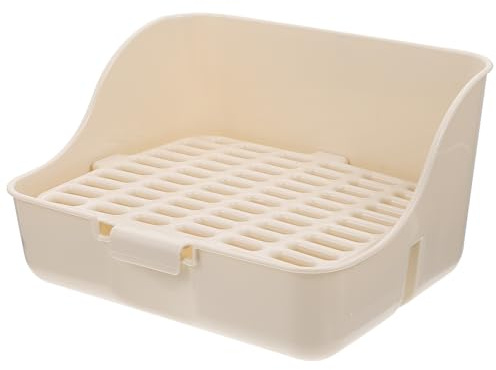 TOYANDONA Bac à Litière pour Lapins en Plastique Blanc, Compact et Léger, pour L'entraînement la Propreté des Petits Animaux Jardin Parc