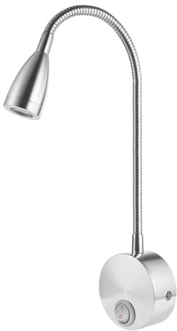 LED Wall Light with Switch 3W Flexible Gooseneck Bedside Reading Lamp | Flexible Neck, Warm White Light, Wall Mounted Design, Switch Control for Bedroom Reading