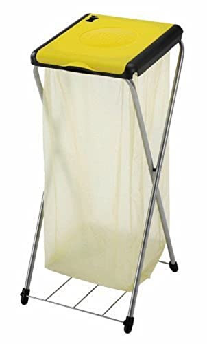 Gimi Nature Plus 1 Portarifiuti, Accaio con trattamento antiruggine, Blocco sacco con doppio anello, Griglia reggisacco, Piedini antiscivolo, Resistente al sole, Made In Italy