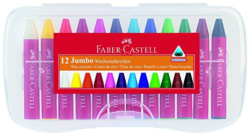 Faber-Castell 120011 - Wachsmalkreiden Jumbo, 12-er Box (3er Sparpack)