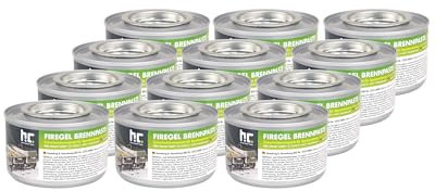 Höfer Chemie Firegel Brennpaste 12 x 200g - Zum Warmhalten von Speisen - Für Chafing Dish & Buffet - Aus Natürlichem Bioethanol - ca. 2,5 h Brenndauer