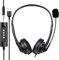 Newaner USB Headset für PC/Computer, 3,5 mm, Leichter Stereo-Sound mit flexiblem Mikrofon, Telefonkopfhörer für Skype, Voip, Teamspeak, Mac, PC, Smartphone, Tablet