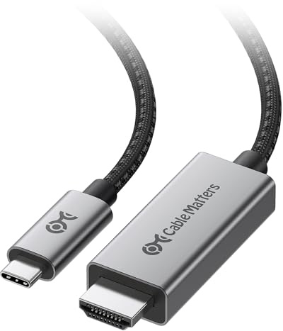Cable Matters 48Gbps Cable USB C a HDMI 2.1 para 4K 120Hz y 8K 60Hz HDR (USB C HDMI) 1,8m Compatible con Puertos Thunderbolt 3, USB4 y Thunderbolt 4 - (Resolución máxima en Cualquier Mac es 4K 60Hz)