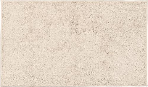 Erwin Müller Badematte, Badteppich Uni ULM - Baumwolle, kuschelig, rutschhemmend, für Fußbodenheizung geeignet - beige Größe 80x150 cm