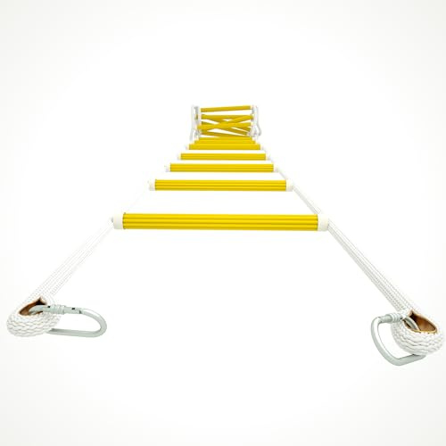 Essential Fire Rescue Ladder Two Story - 16 ft Rust Resistant Safety Rope Ladders - Fast to Deploy & Easy to Use & Store - Compact Emergency Rope ladders - Evacuation Ladder from Second Story Bedroom