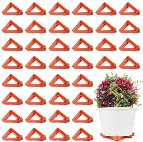Zuimei 40 Pieces Plant Pot Feet, Invisible Flower Pot Feet for Garden Pots Triangle Flower Pot Feet Potted Plant Stand for Outdoor Plant Pots