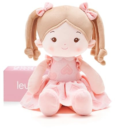 LeyaDoll Soft Baby Doll Toys (16''), My First Baby Rag Doll for 1 Year-Old Girl Birthday Gift, Christmas Plush Toys Gift for Toddler Kids Infants -Sweetheart Girl