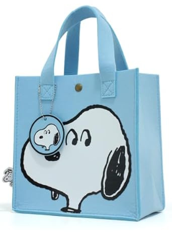 Newhope S-noopy su Borse Per La Spesa Riutilizzabili，ideale come zaino da viaggio, zaino donna，S-noopy cartone animato feltro borsa shopping bag （blu）