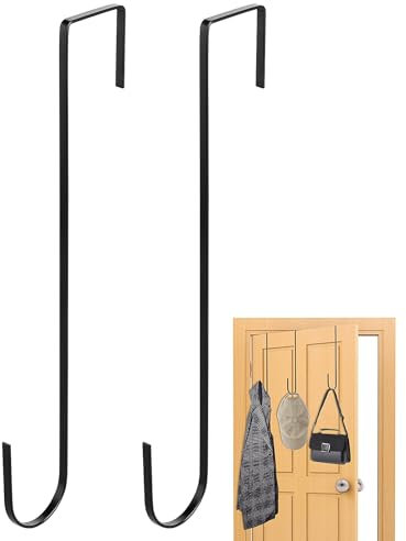 2 Stück Türhaken zum Einhängen, Kranzaufhänger-Haken Weihnachtskranz Aufhänger Haken Metall Türhaken zum Einhängen für Hängend Halloween, Weihnachten, Hochzeit, Party, Office