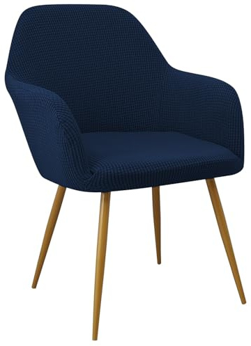 EBETA Coprisedie con Schienale Coprisedia per sedia da ufficio, Elasticizzato Copripoltrona Fodera per poltrona, Coprisedia per il trucco (Blu scuro, 4 Pezzi)