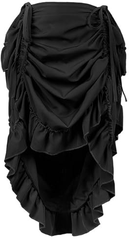 FQLGJMY Dam medeltida viktoriansk volangkjol renässans gotisk steampunk pirat höga låga kjolar halloween cosplay kostym