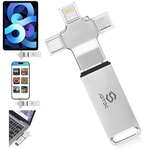 Photo-Stick 256GB | Truly Automatic-Backup-USB-Drive for iPhone iPad Android PC Mac | Multi-Port Flash Drive for All Devices | Multi-Device Backup & Transfer Thumb-Drive Picture-Saver-Memory-Stick
