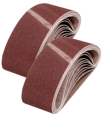 QUARKZMAN 64mm x 356mm slipband 24 st. 40/80/120/240 korn Aluminiumoxid-slipband Sliprem För träbearbetning Metallpolering Knivslip