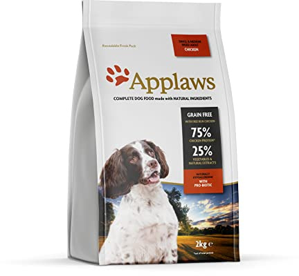 Applaws High Protein Complete and Grain Free Dry Dog Food 2 kg for Adult Medium and Small Dog Breeds, Chicken (Pack of 1)