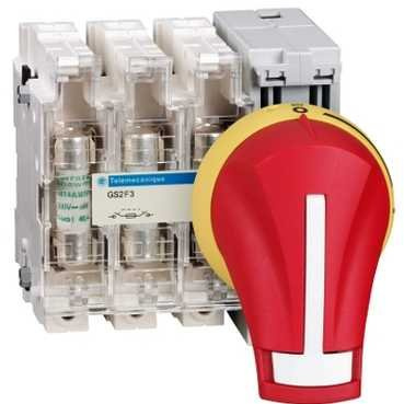 MANETA EXT FRONT 32..63A IP65 ROJA