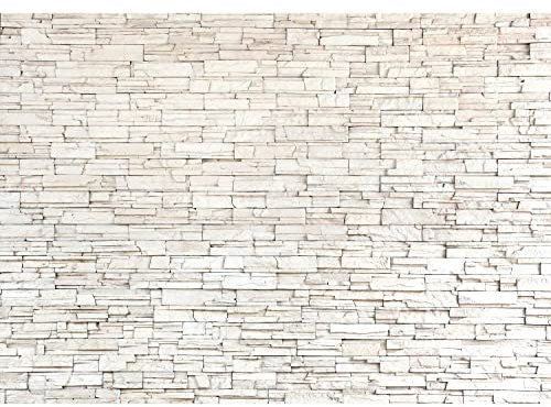 Runa Art Papel tapiz fotográfico 396 x 280 cm Steinwand efecto 3D | Lana Decoración De Pared Sala Cuarto | Fabricación alemana | blanco 9019012c