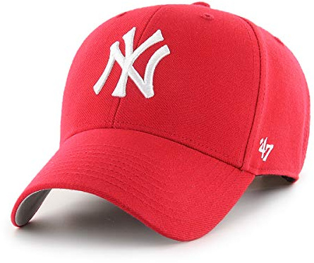 '47 MLB New York Yankees MVP Unisex-Baseballkappe, Verstellbar, Hochwertiges Design und Verarbeitung, White Logo, Red